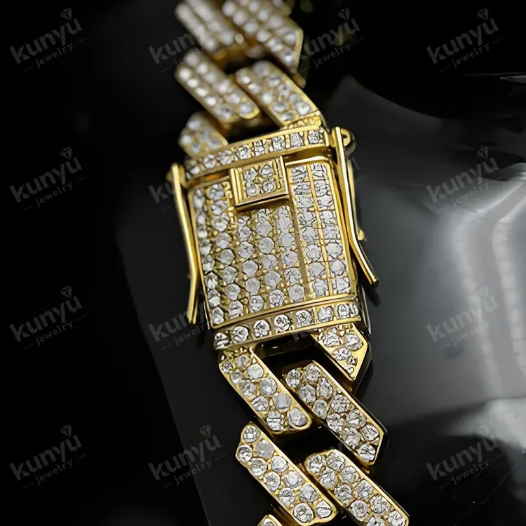 ห่วงโซ่การเชื่อมโยงคิวบา Rhinestone ระยิบระยับ